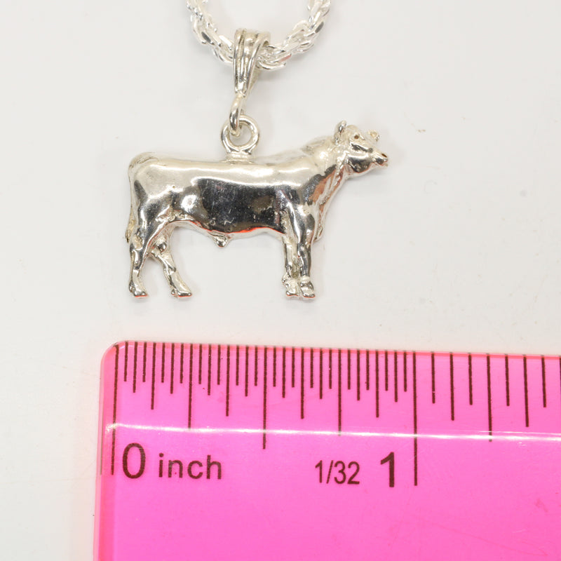 Angus Show Bull Necklace made in 925 Sterling Silver: Champion Cattle Jewelry