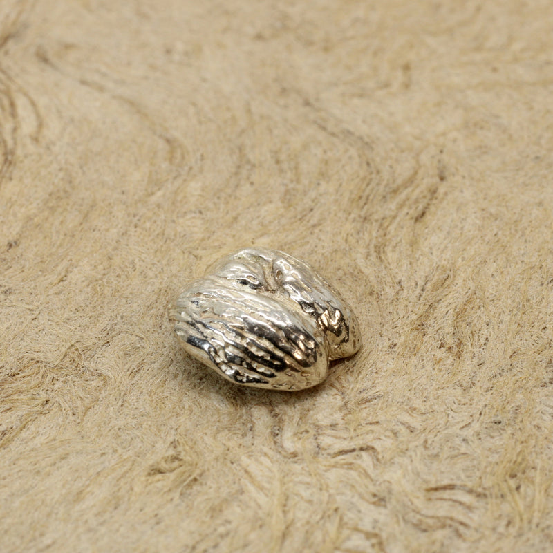 Silver Coco De mer Seed Tie Tack or Pin for Lapel or Hat