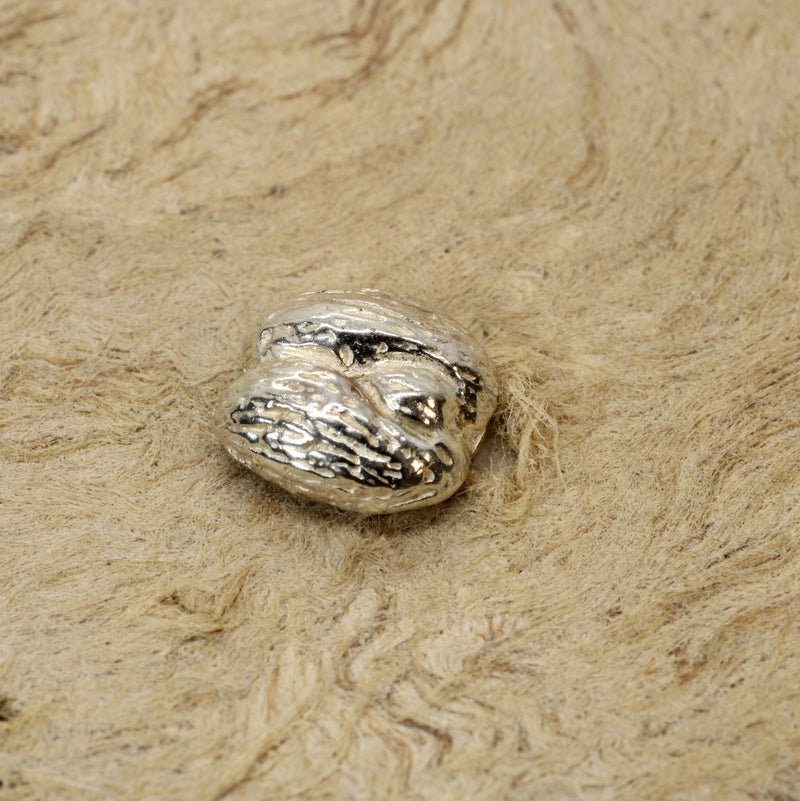 Silver Coco De mer Seed Tie Tack or Pin for Lapel or Hat
