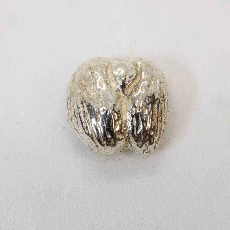 Silver Coco De mer Seed Tie Tack or Pin for Lapel or Hat
