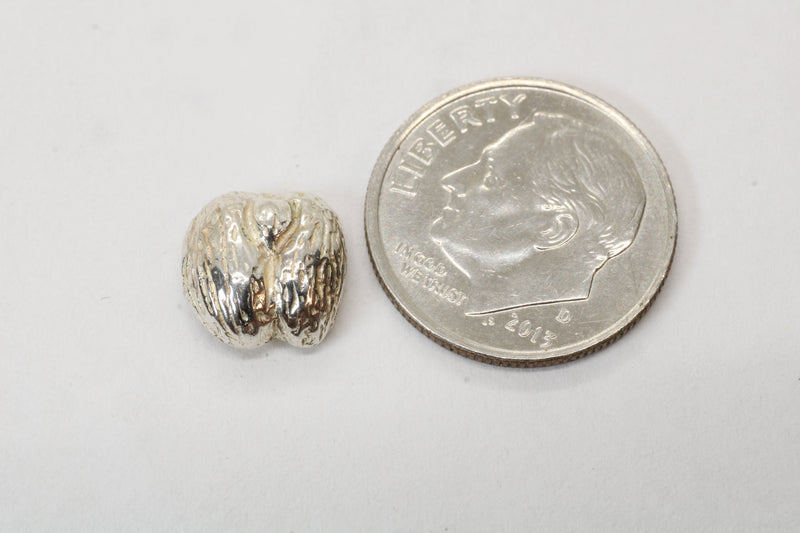 Silver Coco De mer Seed Tie Tack or Pin for Lapel or Hat