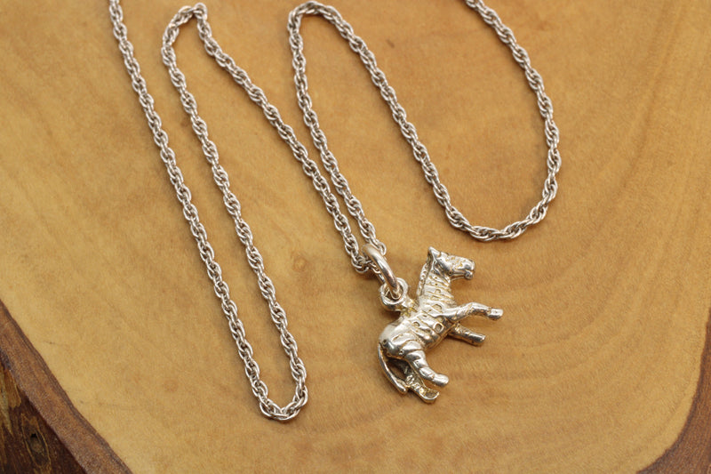 3-d Zebra Necklace or charm for him or her made in 925 Sterling Silver