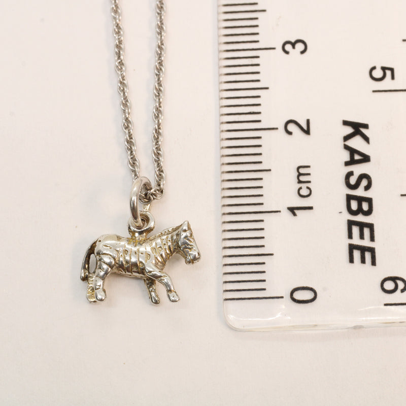 3-d Zebra Necklace or charm for him or her made in 925 Sterling Silver