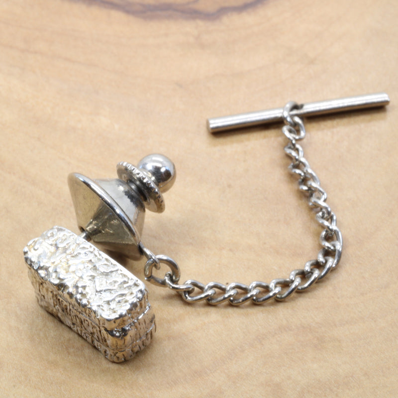 Silver Alfalfa Hay Bale Tie Tack or pin made in 925 Sterling Silver