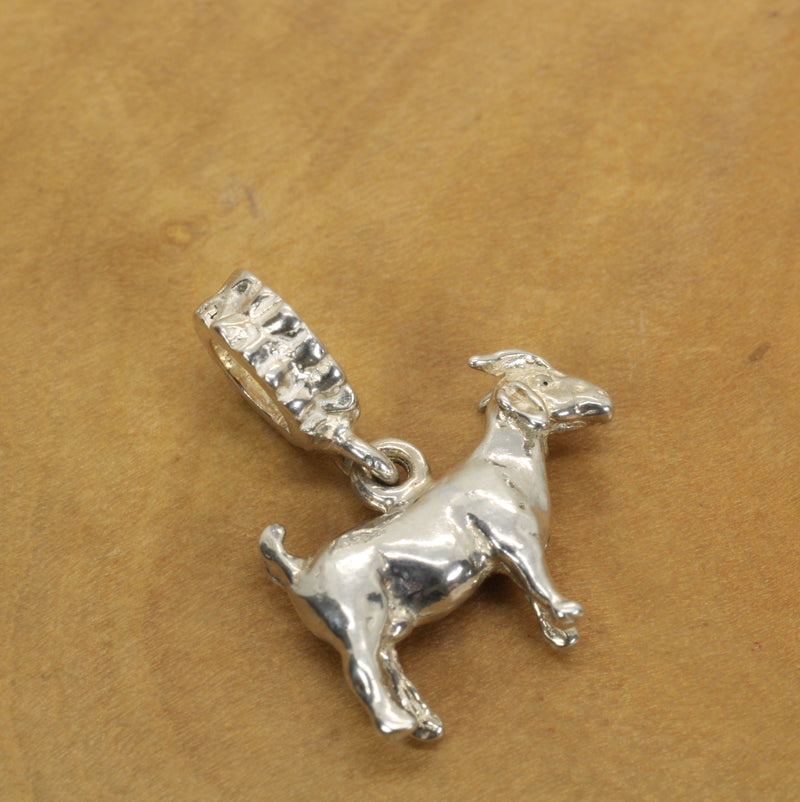 Boer Goat Slide Bracelet Charm made in 925 Sterling Silver
