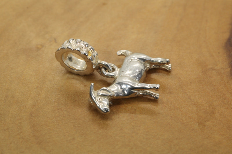 Boer Goat Slide Bracelet Charm made in 925 Sterling Silver