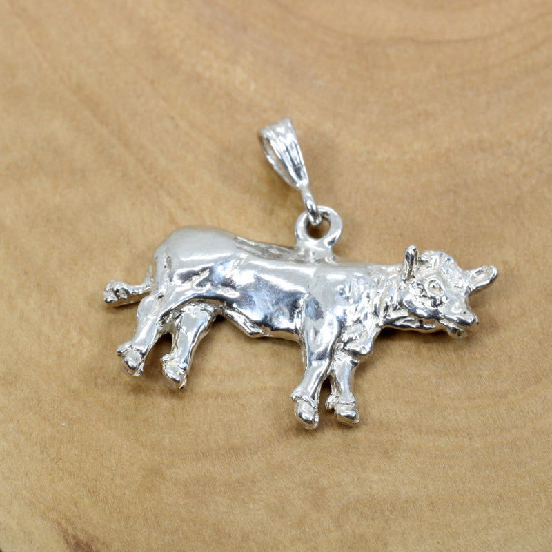 Large Show Charolais or Hereford Cow Necklace in 925 Sterling Silver