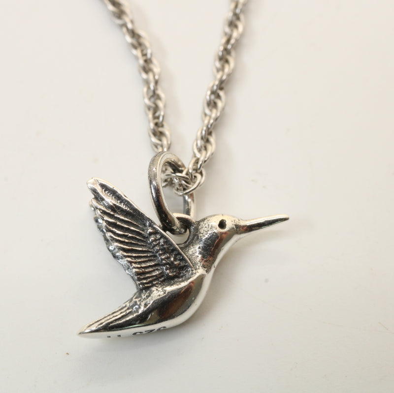 Small Silver Hummingbird Necklace for her made in Sterling Silver