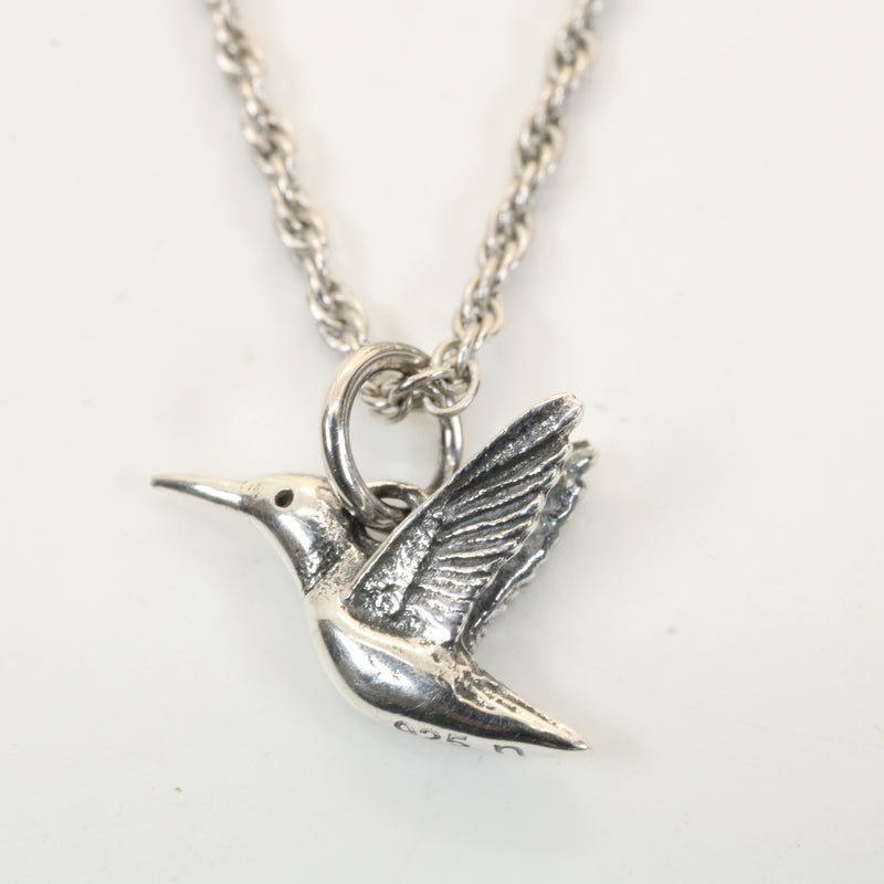Small Silver Hummingbird Necklace for her made in Sterling Silver