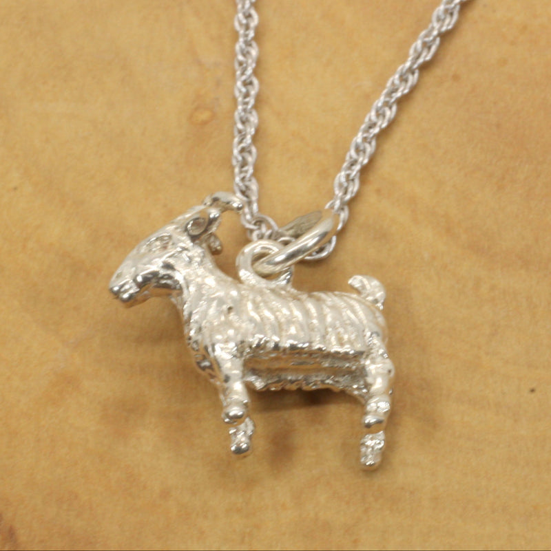 G.O.A.T. goat 3D Small Necklace made in solid 925 Sterling Silver