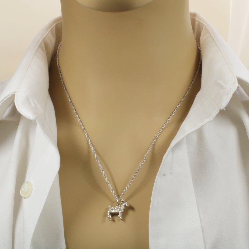 G.O.A.T. goat 3D Small Necklace made in solid 925 Sterling Silver