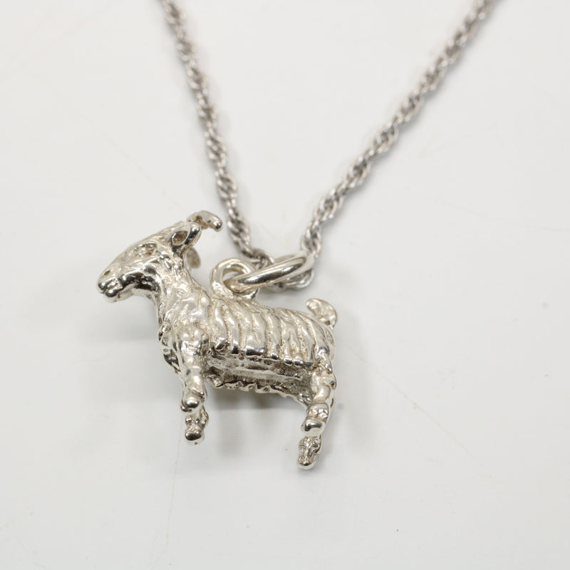 G.O.A.T. goat 3D Small Necklace made in solid 925 Sterling Silver