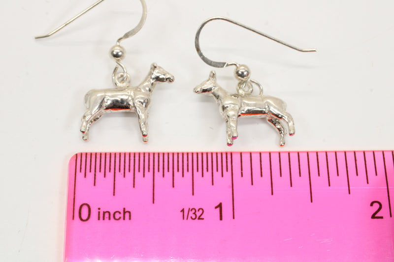 Show Lamb Dangle Earrings,  Show Sheep Dangle Earrings in 925 sterling silver