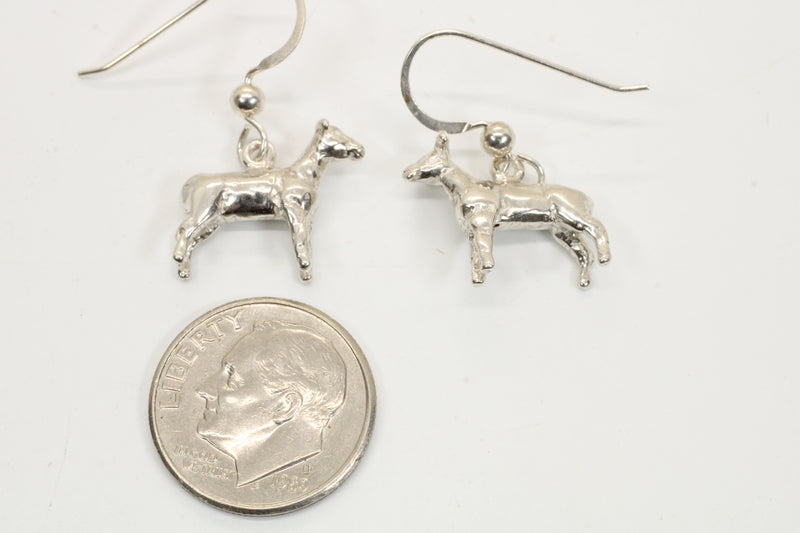 Show Lamb Dangle Earrings,  Show Sheep Dangle Earrings in 925 sterling silver