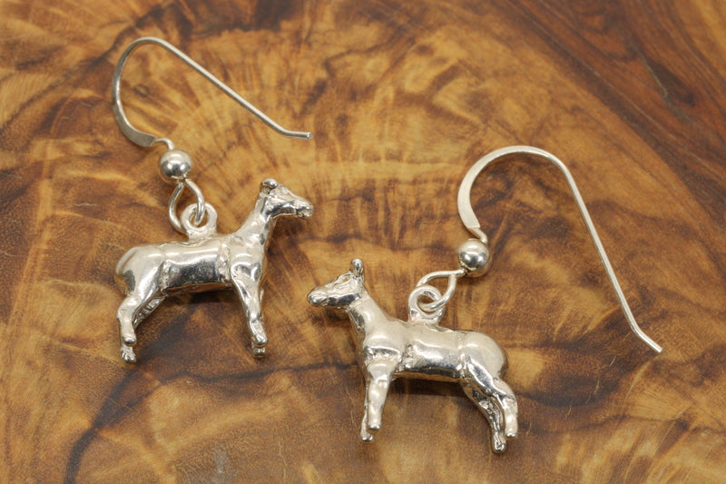 Show Lamb Dangle Earrings,  Show Sheep Dangle Earrings in 925 sterling silver