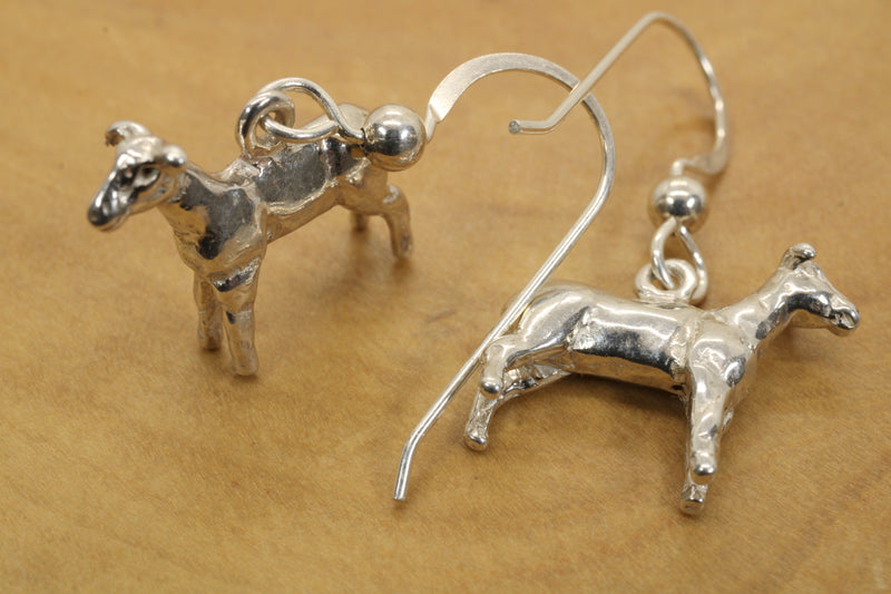 Show Lamb Dangle Earrings,  Show Sheep Dangle Earrings in 925 sterling silver