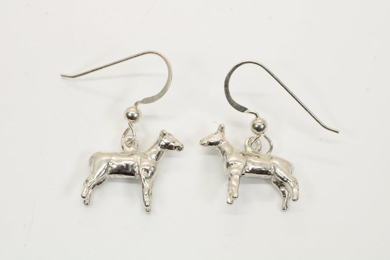 Show Lamb Dangle Earrings,  Show Sheep Dangle Earrings in 925 sterling silver
