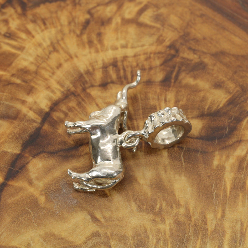 925 Sterling Silver Texas Longhorn Steer Modular Charm