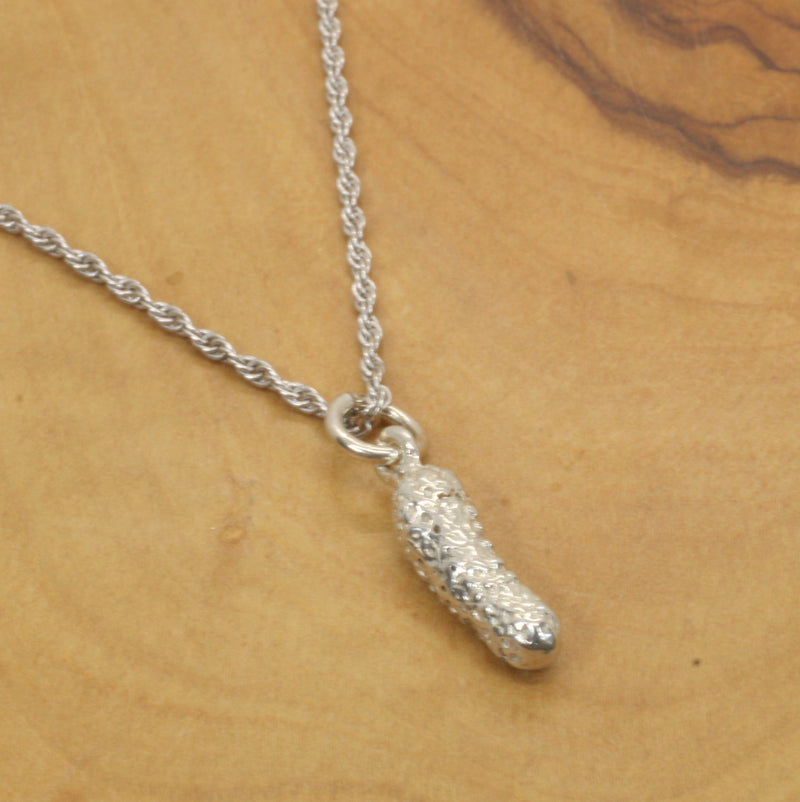Silver Pickle Necklace or Charm for her made in 925 Sterling Silver