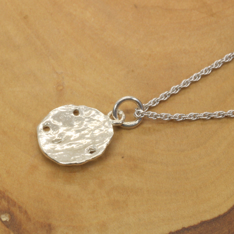 Silver Sand Dollar Necklace or charm for her made in 925 Sterling Silver