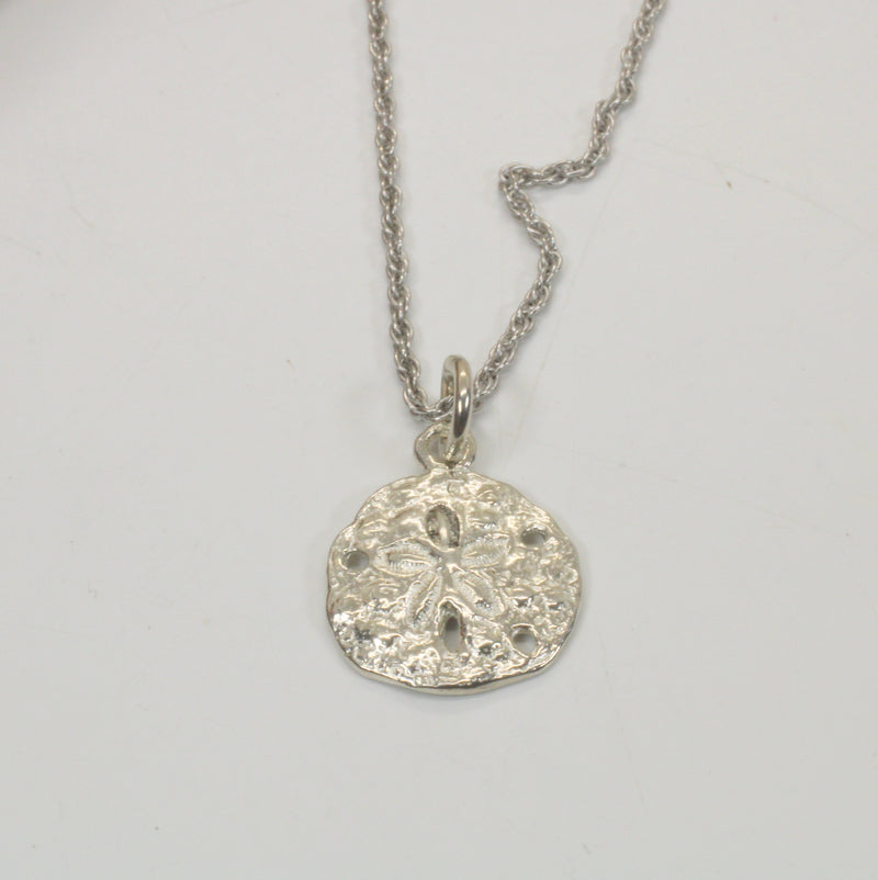 Silver Sand Dollar Necklace or charm for her made in 925 Sterling Silver