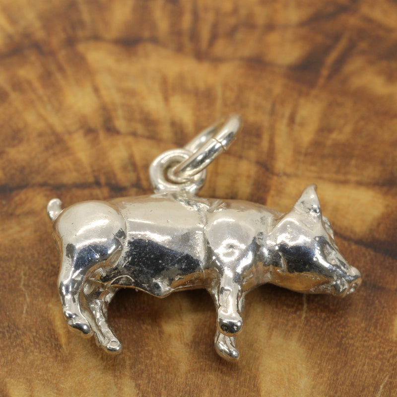 Show Pig Charm made in 925 Sterling Silver