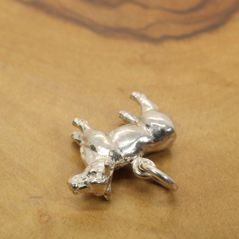 Silver Show Steer Charm made in solid 925 Sterling Silver