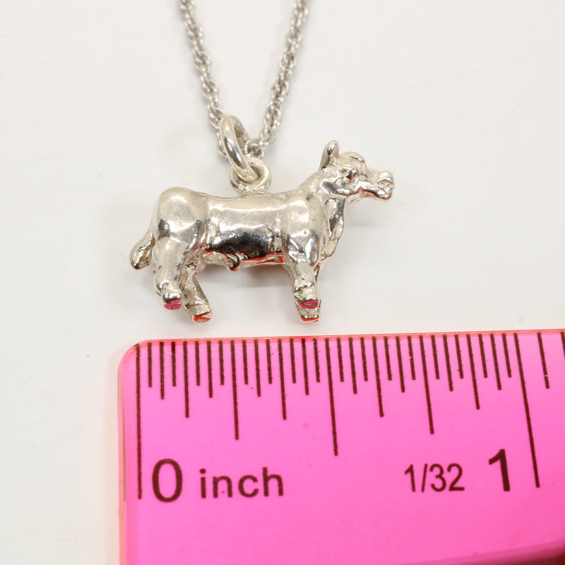 Show Steer Necklace made in 925 Sterling Silver