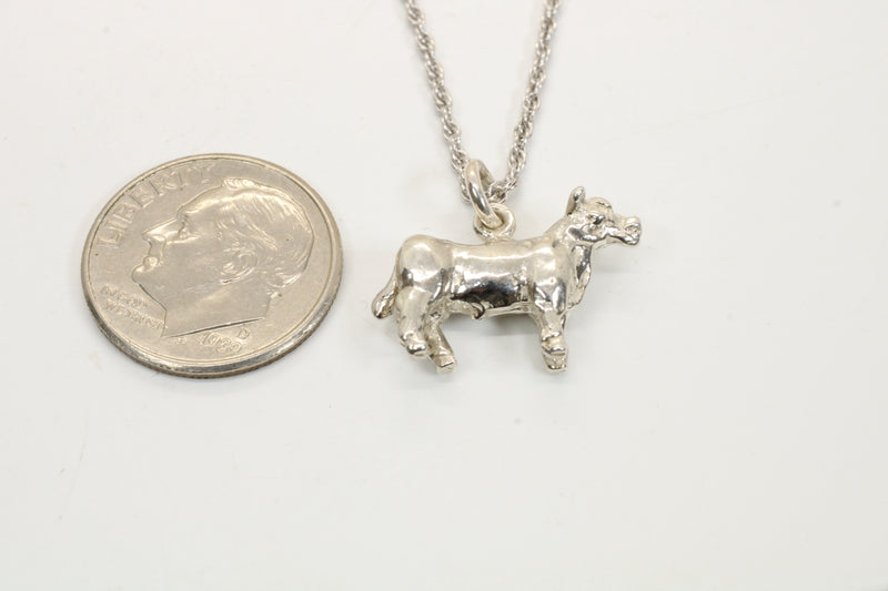Show Steer Necklace made in 925 Sterling Silver