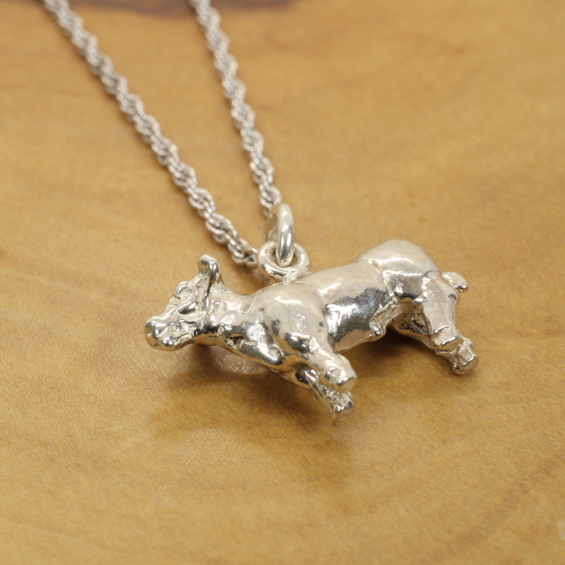 Show Steer Necklace made in 925 Sterling Silver