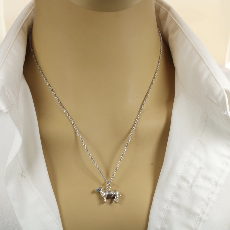 Show Steer Necklace made in 925 Sterling Silver