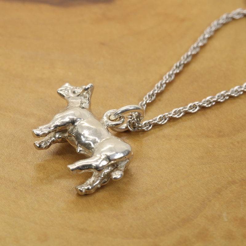 Show Steer Necklace made in 925 Sterling Silver