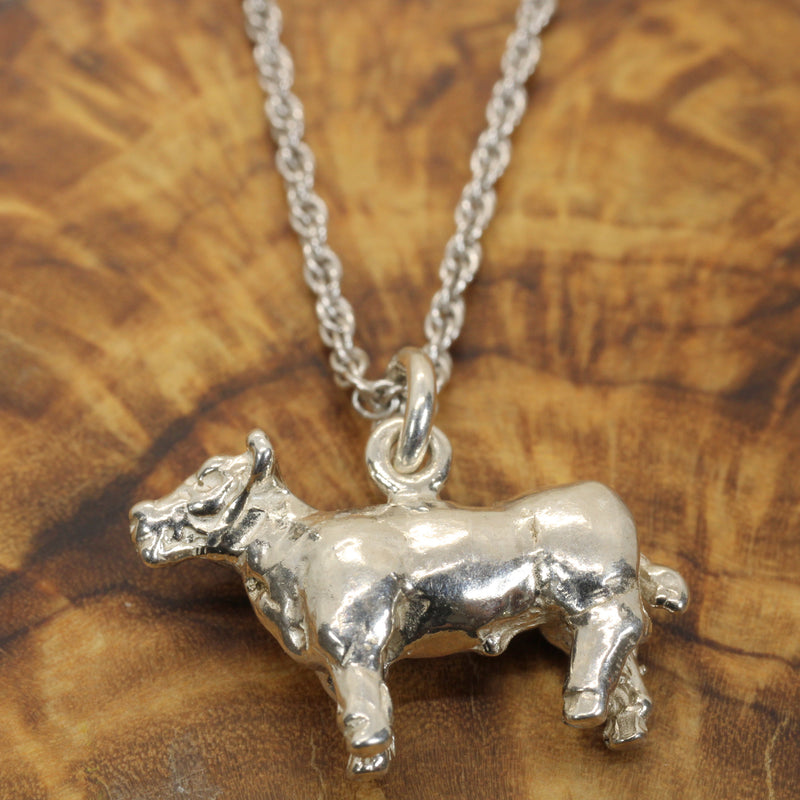 Show Steer Necklace made in 925 Sterling Silver
