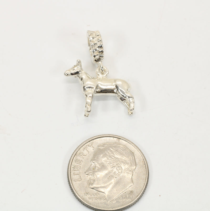 Show Lamb Slide Bracelet Charm made in 925 Sterling Silver
