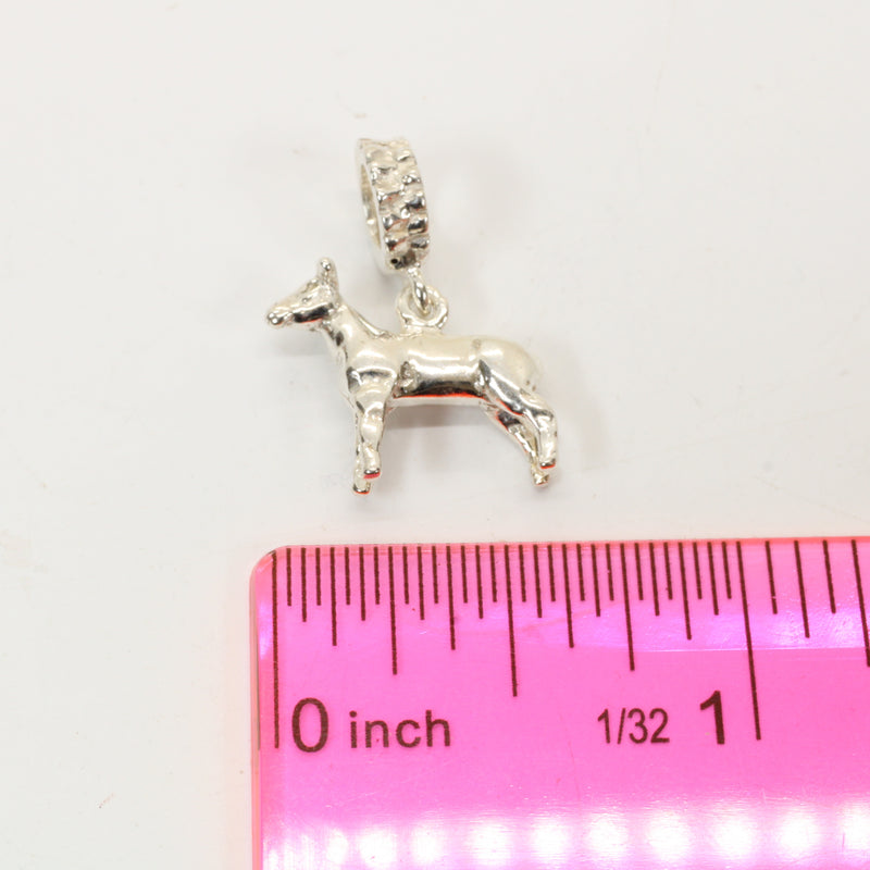Show Lamb Slide Bracelet Charm made in 925 Sterling Silver