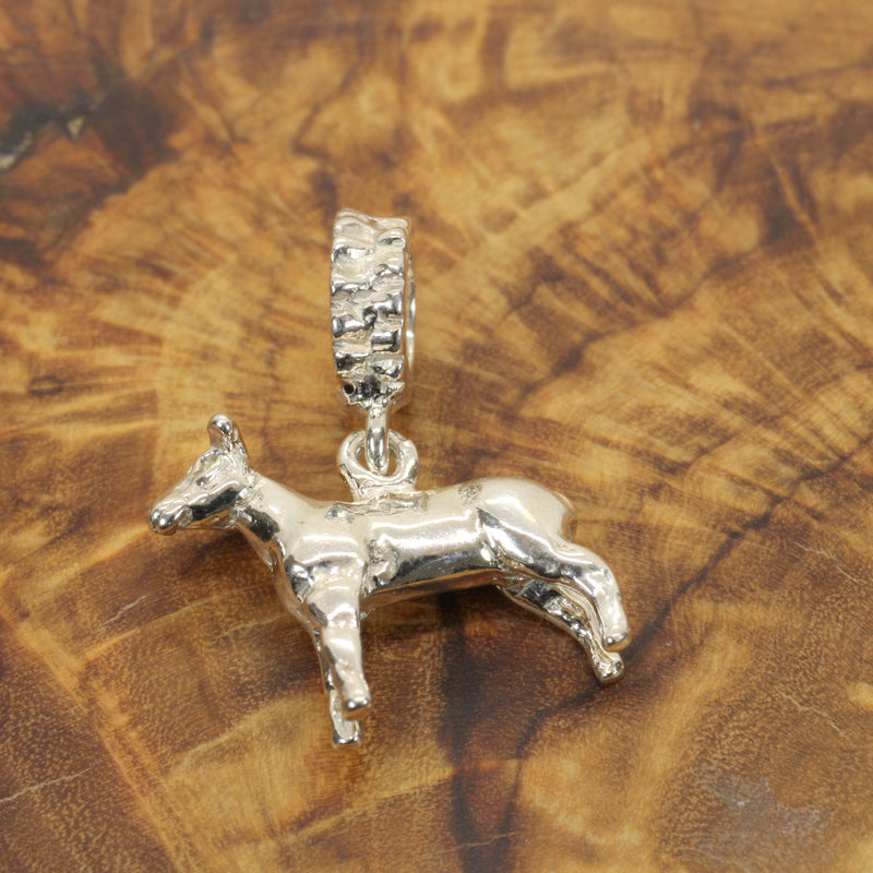 Show Lamb Slide Bracelet Charm made in 925 Sterling Silver