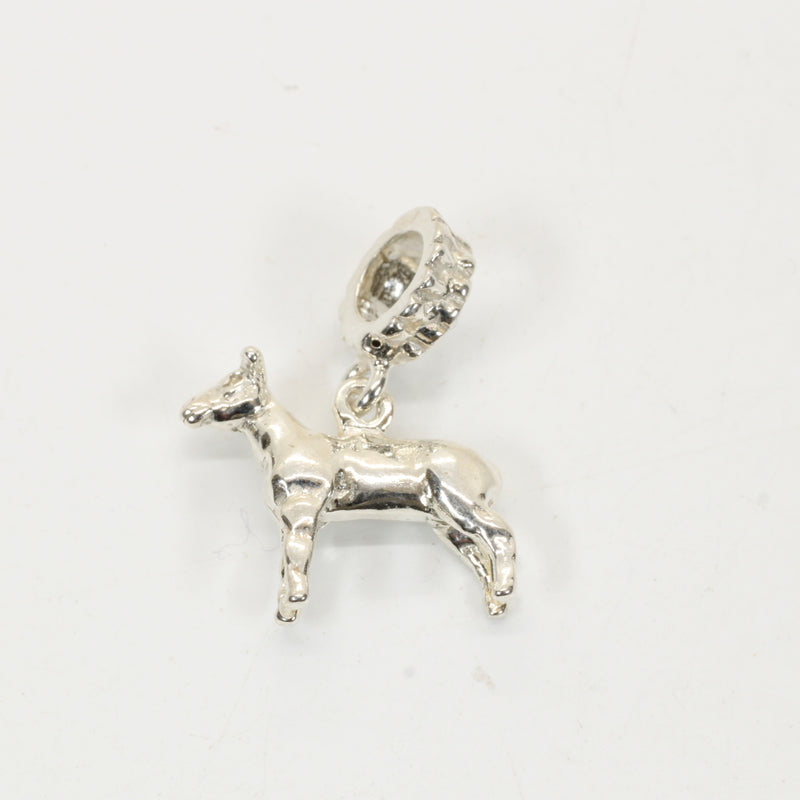 Show Lamb Slide Bracelet Charm made in 925 Sterling Silver