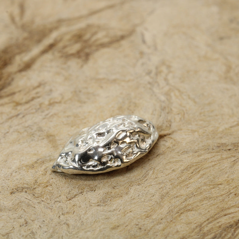 Silver Walnut Tie Tack or Pin for man or woman made in 925 Sterling Silver