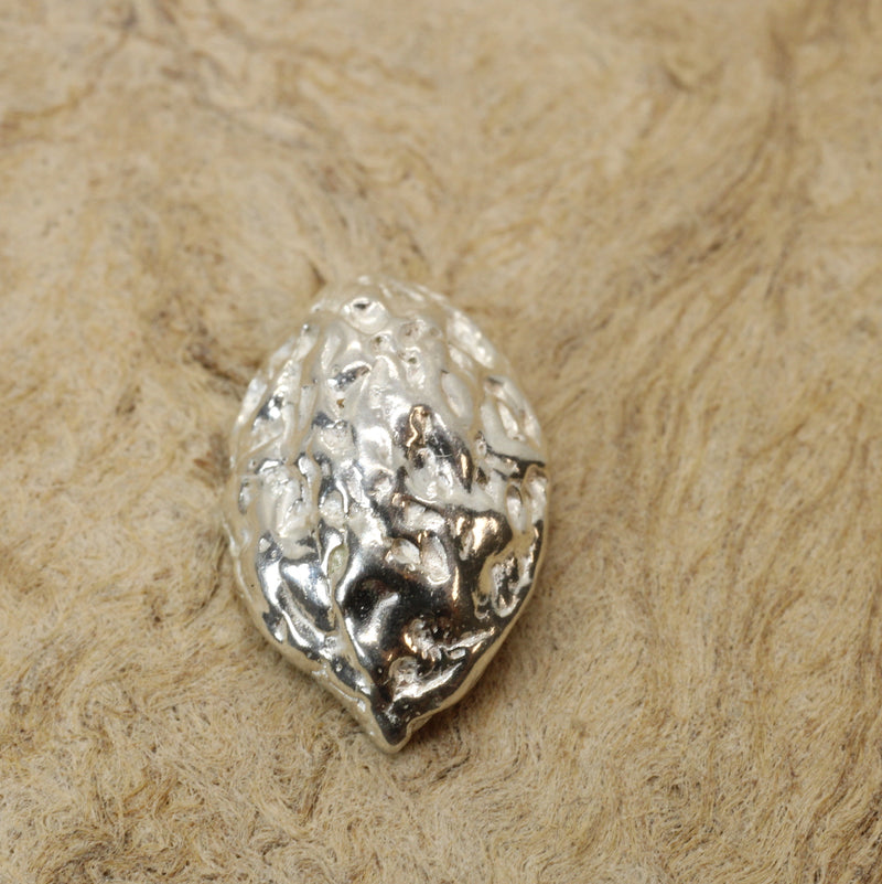 Silver Walnut Tie Tack or Pin for man or woman made in 925 Sterling Silver
