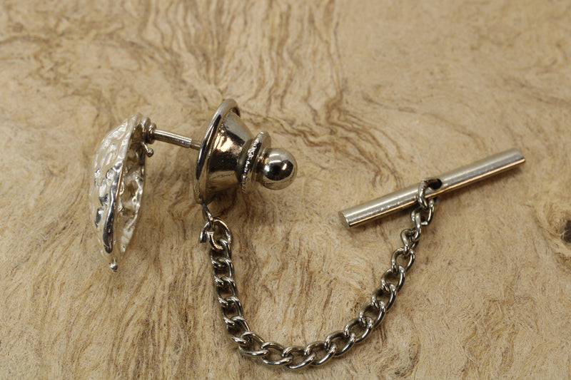 Silver Walnut Tie Tack or Pin for man or woman made in 925 Sterling Silver