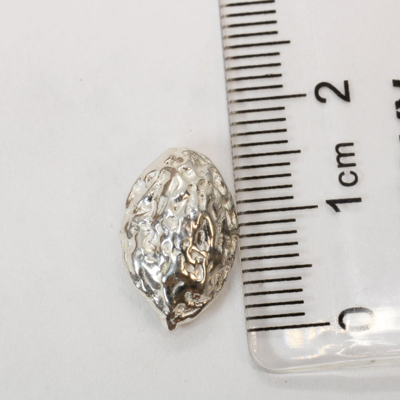 Silver Walnut Tie Tack or Pin for man or woman made in 925 Sterling Silver