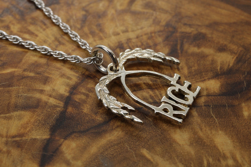 Small Rice Logo Necklace made in 925 Sterling Silver for her