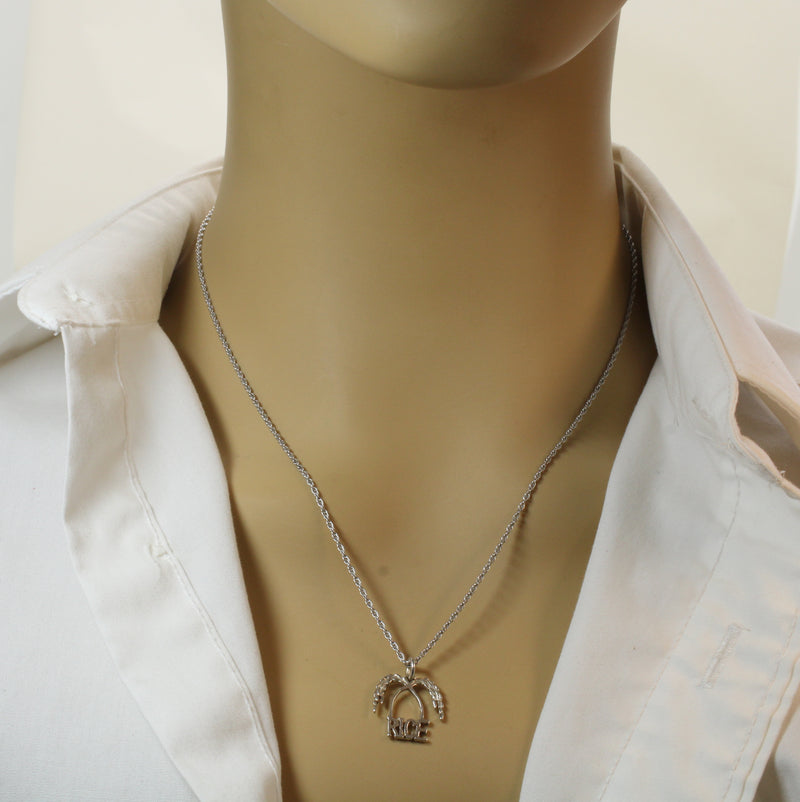 Small Rice Logo Necklace made in 925 Sterling Silver for her