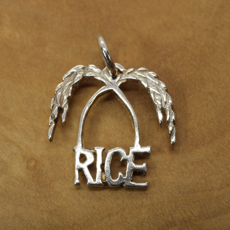 Small Rice Logo Necklace made in 925 Sterling Silver for her