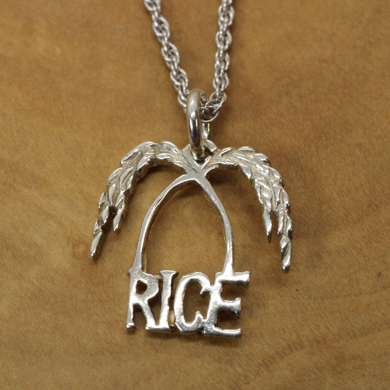 Small Rice Logo Necklace made in 925 Sterling Silver for her
