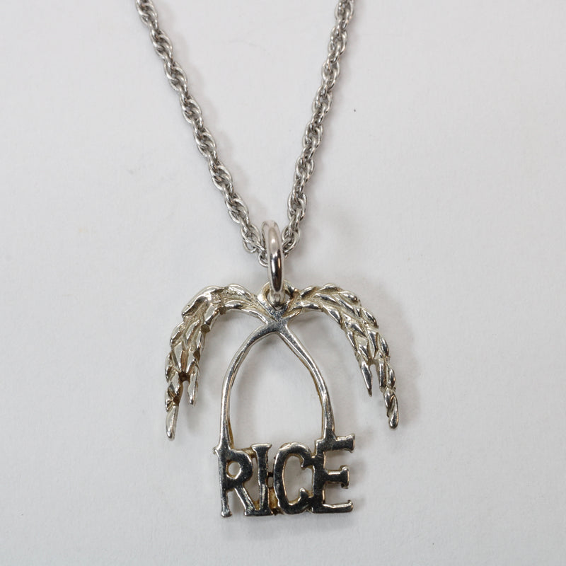 Small Rice Logo Necklace made in 925 Sterling Silver for her