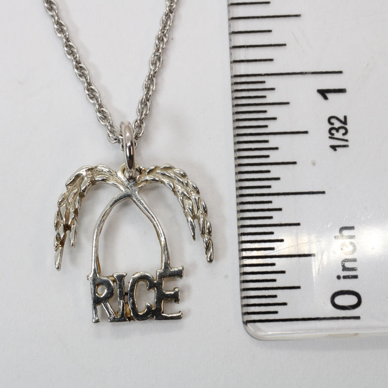 Small Rice Logo Necklace made in 925 Sterling Silver for her