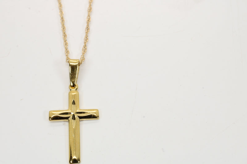 Gold Cross Medium Necklace for him or her made in gold vermeil,CR201
