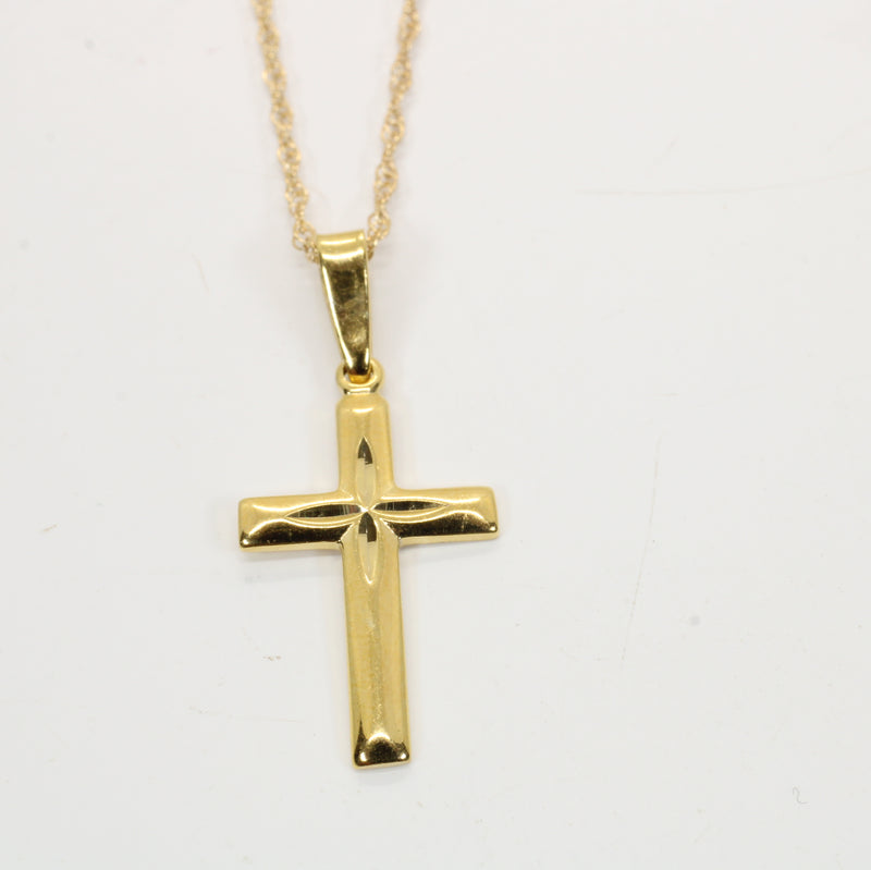 Gold Cross Medium Necklace for him or her made in gold vermeil,CR201