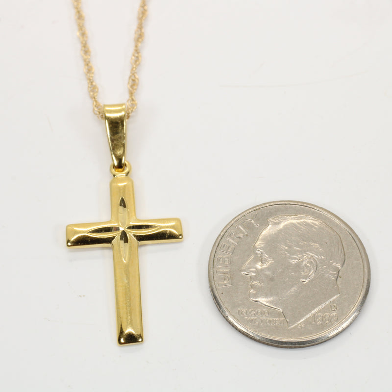 Gold Cross Medium Necklace for him or her made in gold vermeil,CR201